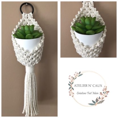 Panier pour plante en macramé TULIPE