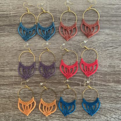 Boucles d'oreilles en macramé ROMY