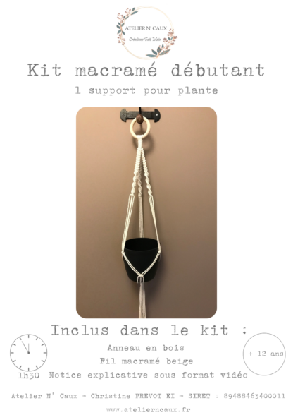 Kit macramé débutant support pour plante