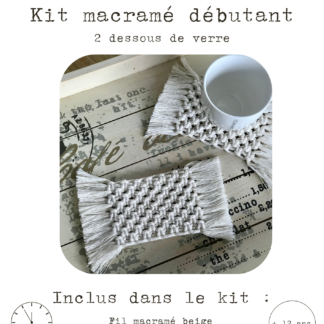 Kit macramé débutant deux dessous de verre