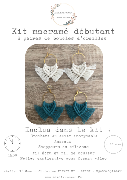 Kit macramé débutant boucles d'oreilles