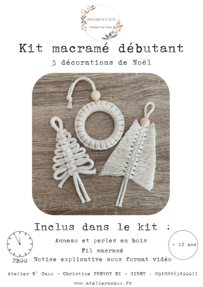 Kit macramé débutant décorations de Noël