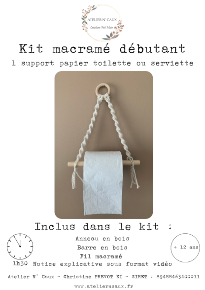 Kit macramé débutant porte-serviette