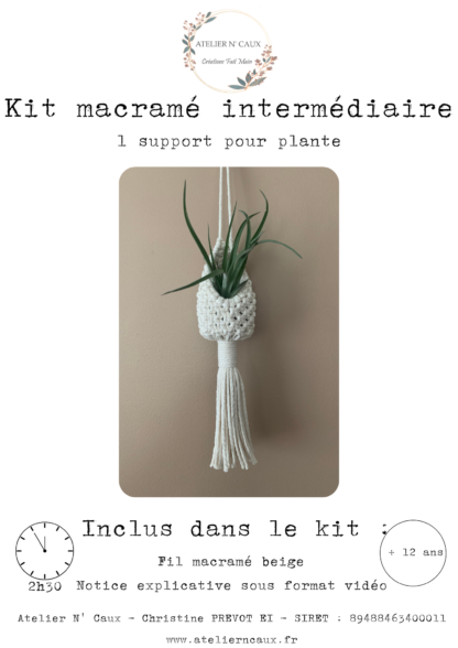 Kit macramé intermédiaire support pour plante