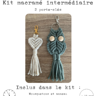 Kit macramé intermédiaire porte-clés