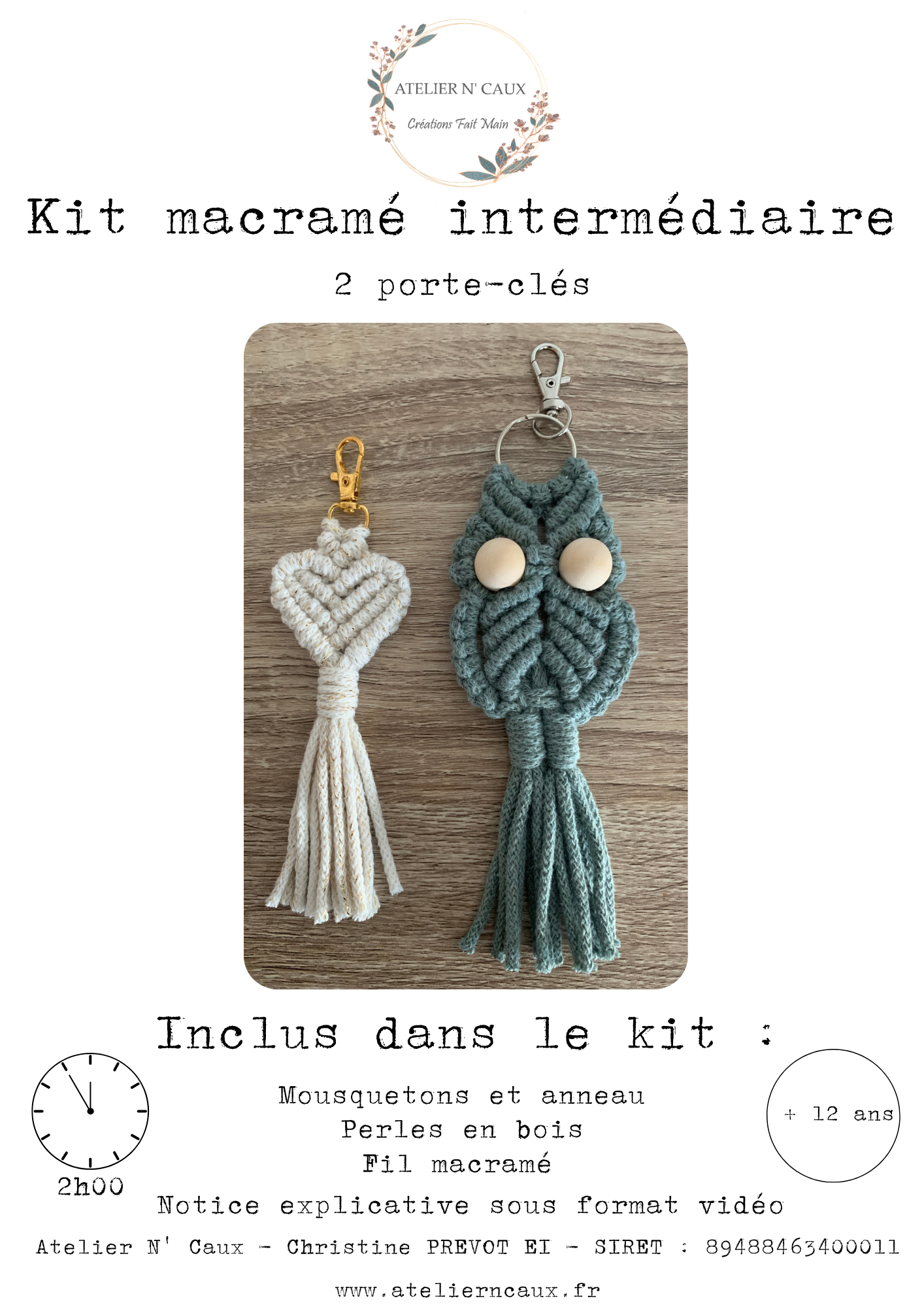 Kit macramé intermédiaire porte-clés