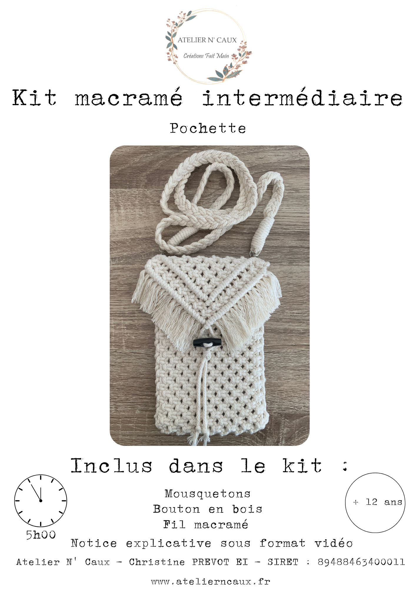 Kit macramé intermédiaire pochette téléphone